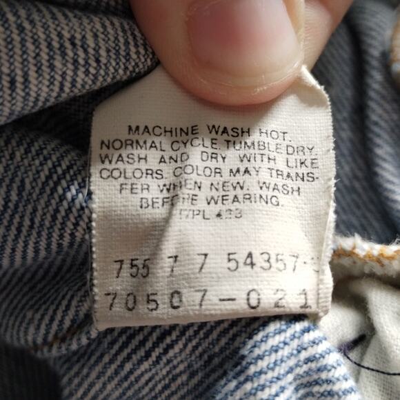 Vintage 80s 90s Levi Strauss Men Size Large Denim Jean Trucker Jacket 70507-0214 - Picture 8 of 8